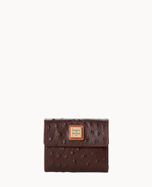 Ostrich Small Flap Wallet