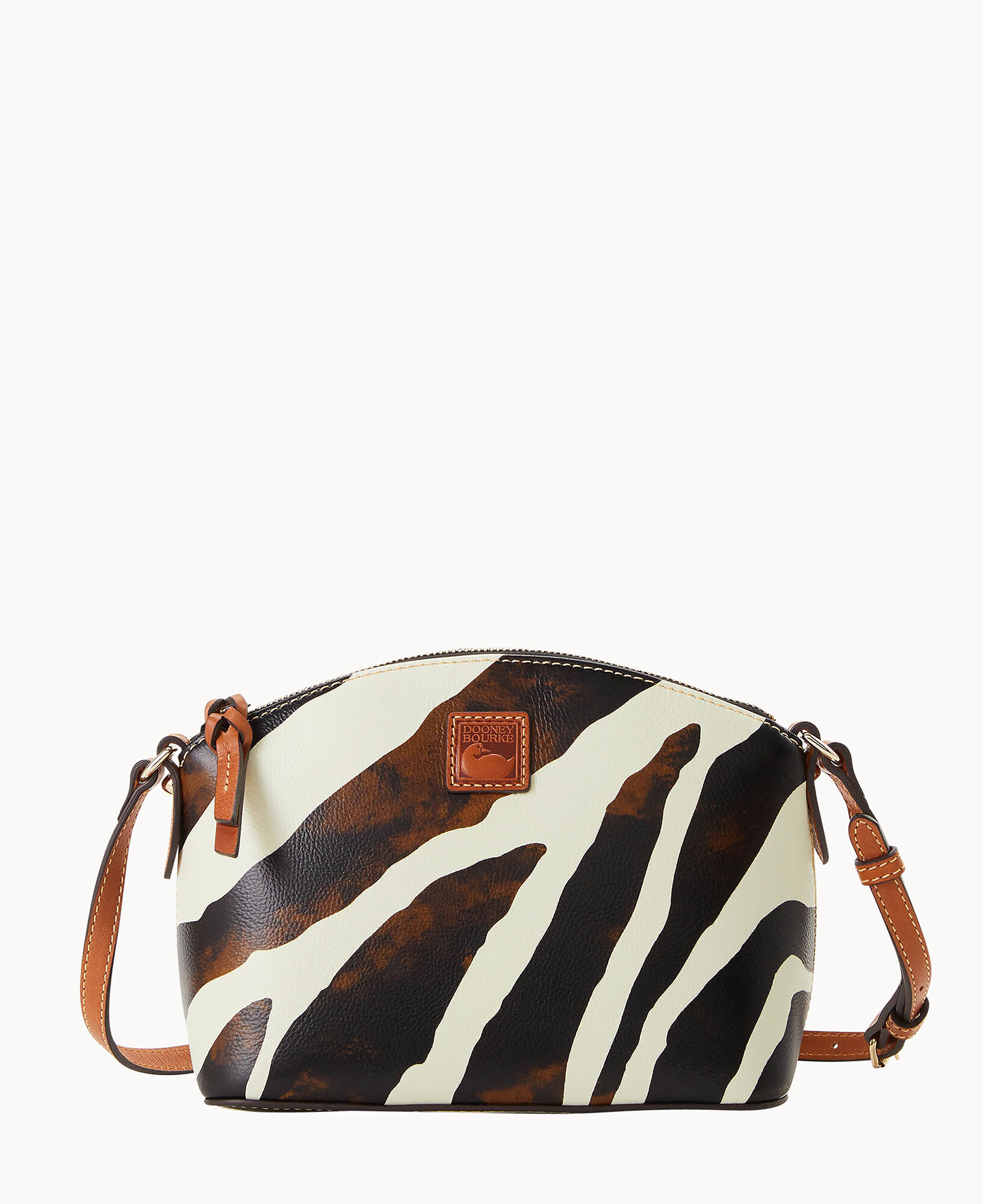 Dooney Bourke Zebra Printed Domed Satchel Bag
